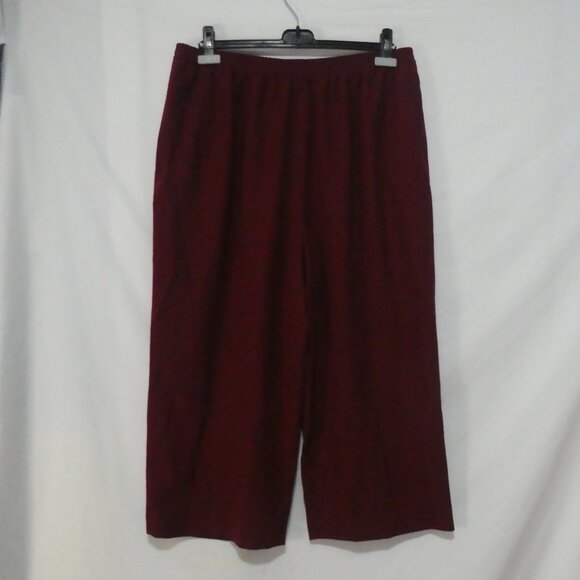 Handmade Burgundy Wide-Leg Lounge / Pajama Pants | 16 inch waist measured - Picture 1 of 14